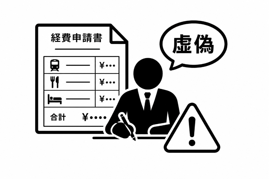 経費申請書に虚偽記載している図
